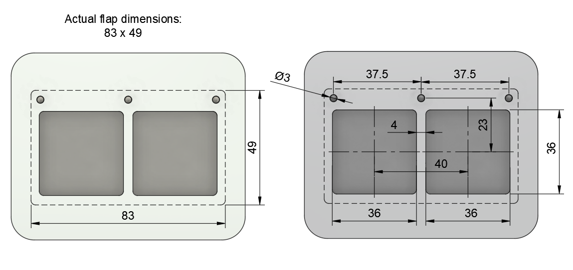 SPAL Fan Flap 83mm x 48mm - 30130012
